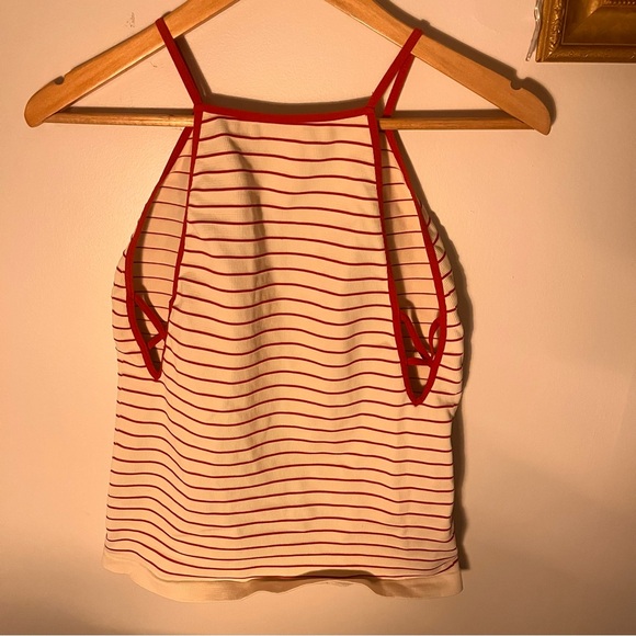 Red and Creamy White Strappy Tank - Picture 5 of 7